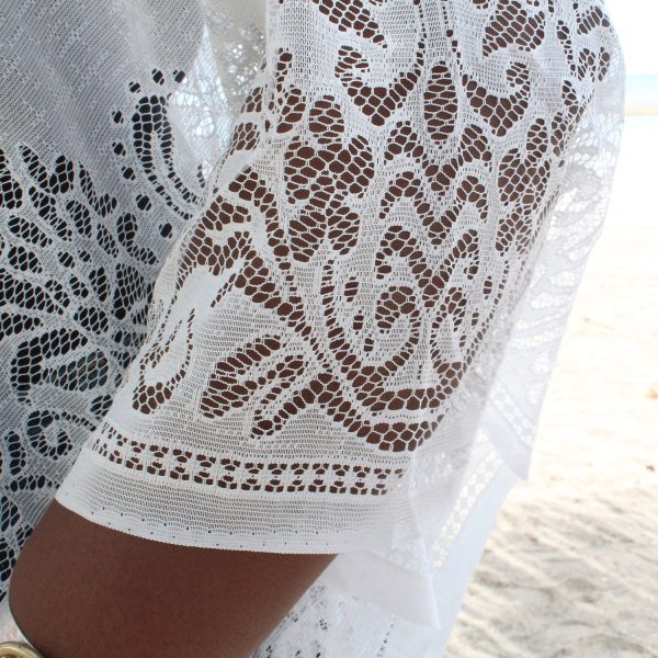 White Lace Fringe Kimono