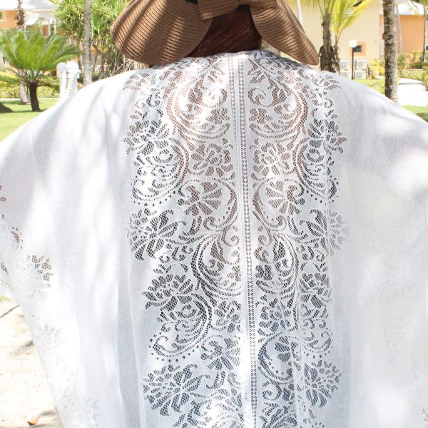 White Lace Fringe Kimono